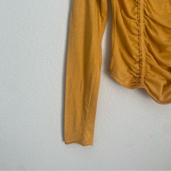 Free People We The Free Stella Long-Sleeve Yellow Mustard Size Small - Picture 3 of 7